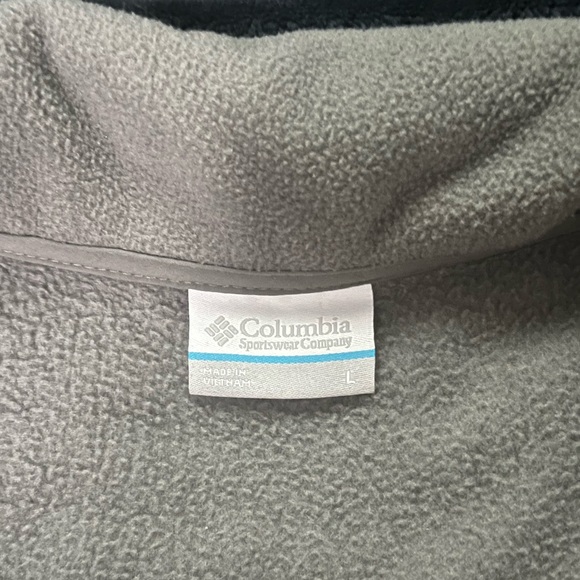 EUC Columbia Fleece Pullover, snap buttons, pockets, grey/slate blue Men’s L - Picture 3 of 4